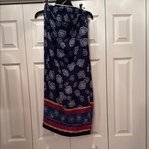 Sag Harbor Navy Floral Wrap Around Skirt